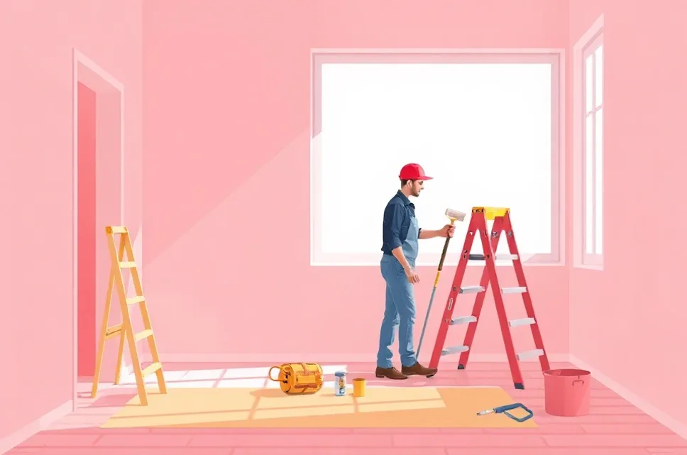 Intérieur rénové après travaux de peinture à Combs-la-Ville